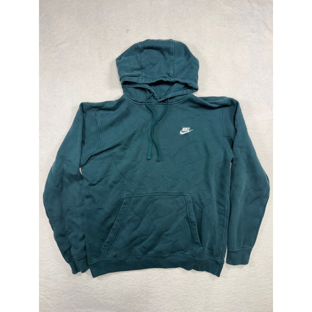 Nike Sportswear Club Fleece Hoodie Mens Medium Teal Green Pullover BV2654-301